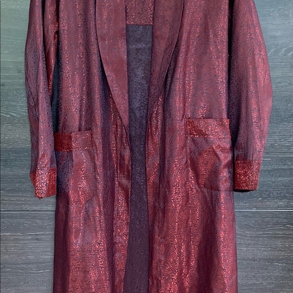 Vintage Long Silky Brocade Kimono Robe Size Medium - Picture 9 of 9